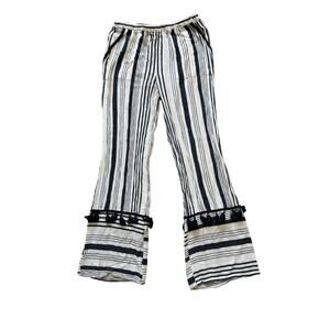 BLUE ISLAND Cover Up Pants, size women's Medium; Lightweight; Flared Fringe